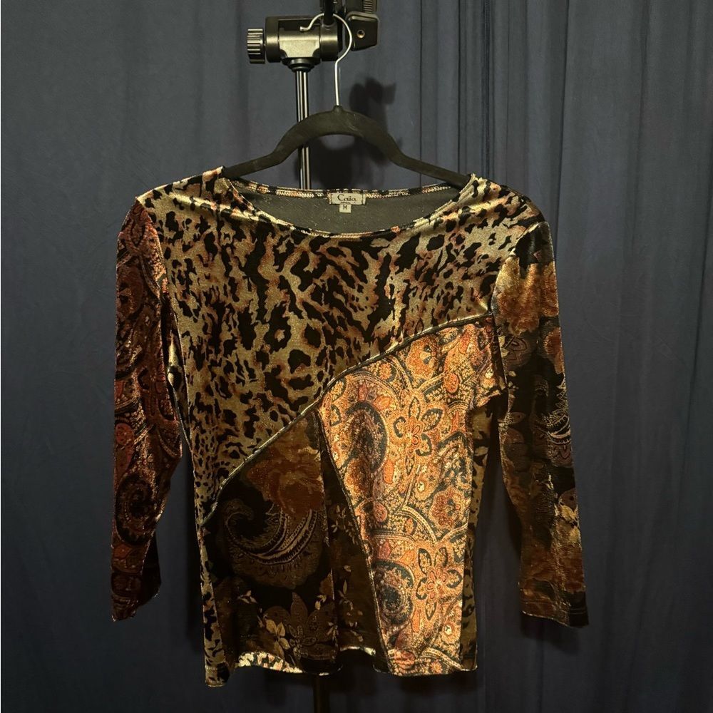 Y2K Velvet patchwork top